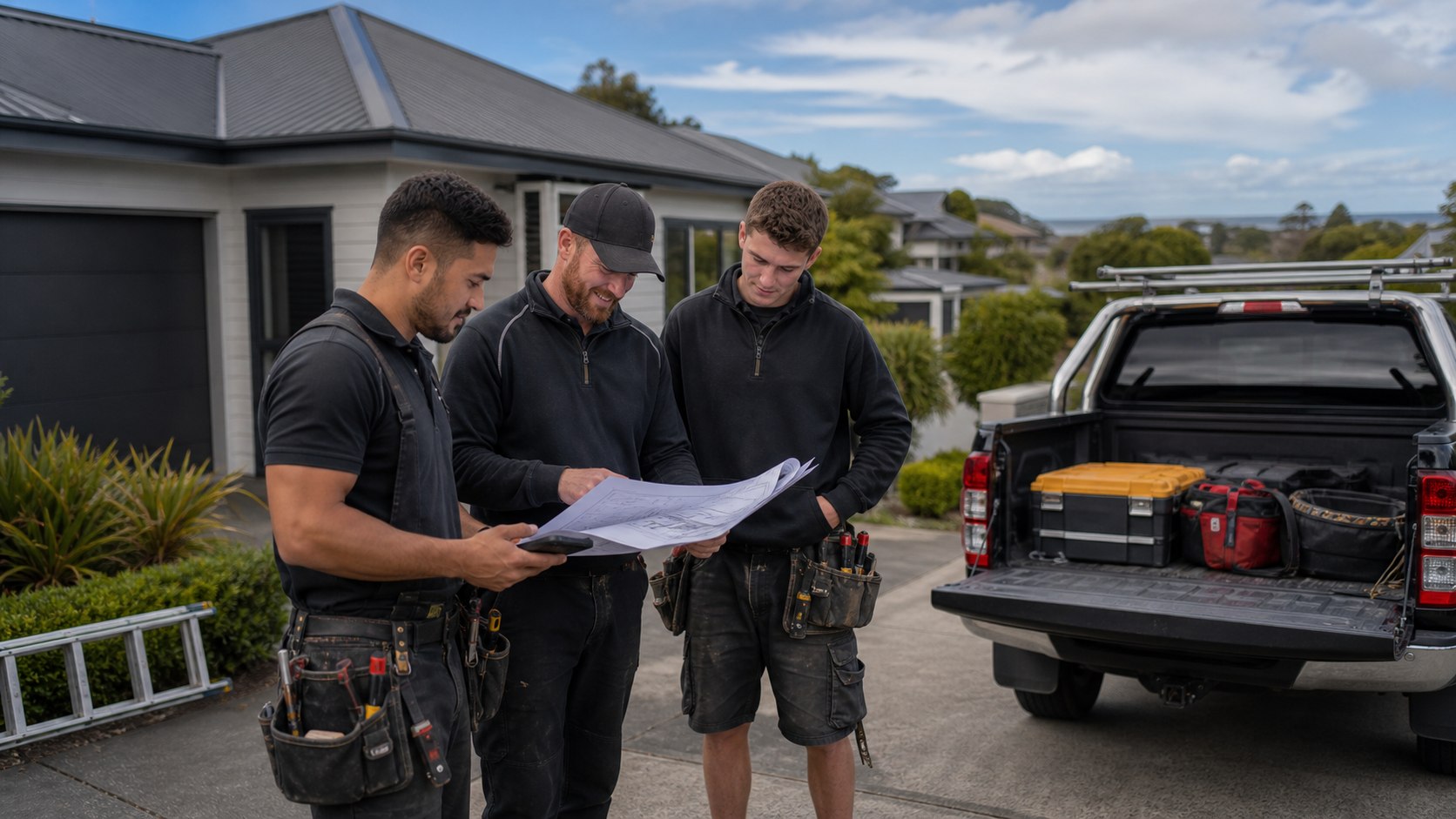 Auckland roofing specialists inspecting a residential roof